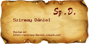 Szirmay Dániel névjegykártya
